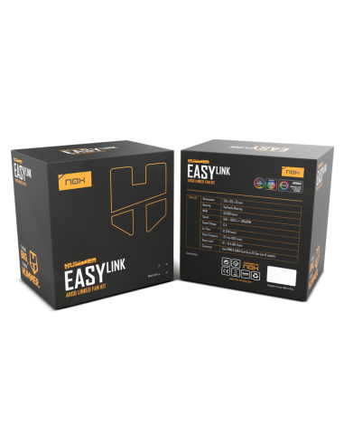 Nox Hummer EasyLink Set 3 Ventiladores ARGB Negros