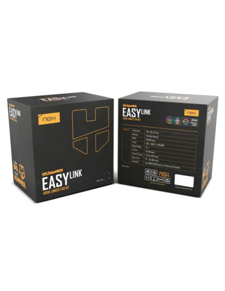 Nox Hummer EasyLink Set 3 Ventiladores ARGB Blancos
