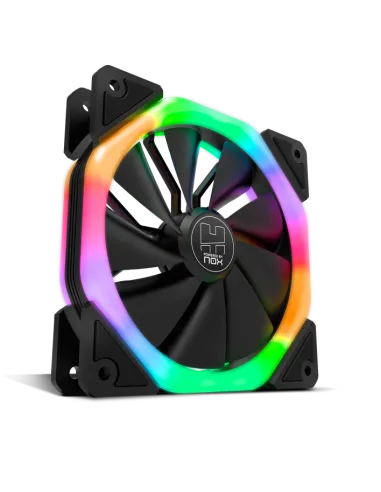 Nox D-Fan Dual Ring Rainbow Ventilador RGB