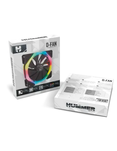 Nox D-Fan Dual Ring Rainbow Ventilador RGB