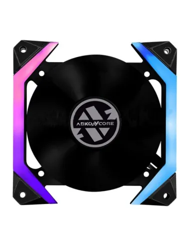 Abkoncore SP120 Spectrum Sync ARGB Kit 3 Ventiladores 120mm Negros + Mando + Hub