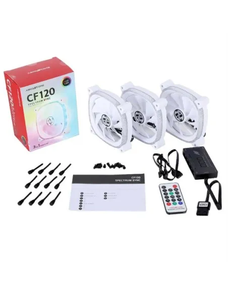 Abkoncore Spectrum Sync Pack 3 Ventiladores 120mm + Control HUB Blanco RGB Blanco