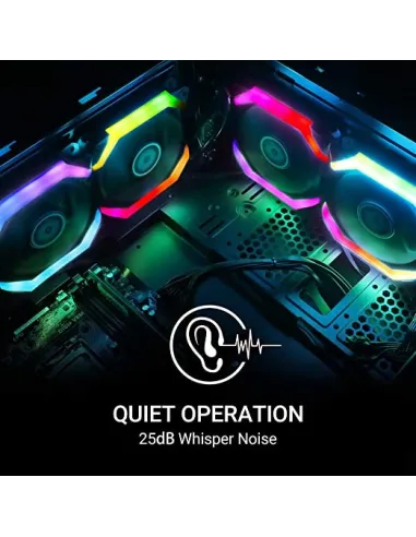 Abkoncore SP120 Spectrum Sync ARGB Kit 3 Ventiladores 120mm Negros + Mando + Hub