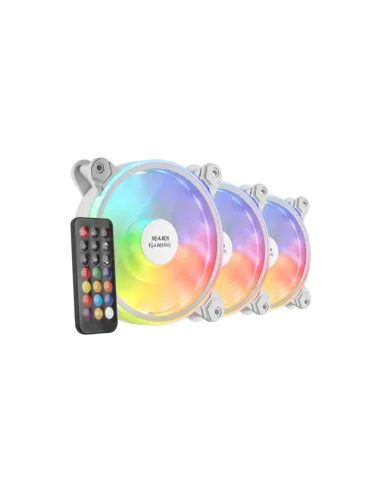 Mars Gaming MFX Pack 3 Ventiladores ARGB Dual 120mm Blancos + Mando RF Blanco
