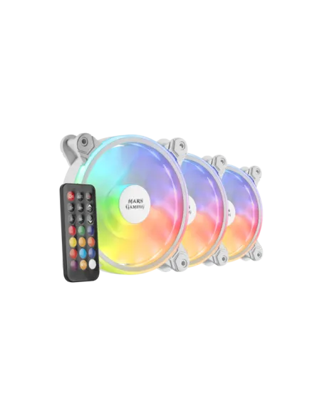Mars Gaming MFX Pack 3 Ventiladores ARGB Dual 120mm Blancos + Mando RF Blanco