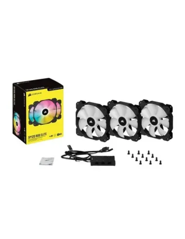 Corsair iCUE SP120 RGB ELITE Performance 120 mm PWM Triple Fan Kit con iCUE Lighting Node CORE