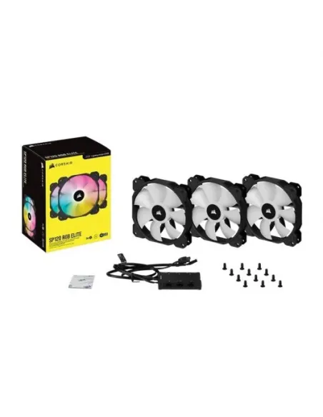 Corsair iCUE SP120 RGB ELITE Performance 120 mm PWM Triple Fan Kit con iCUE Lighting Node CORE