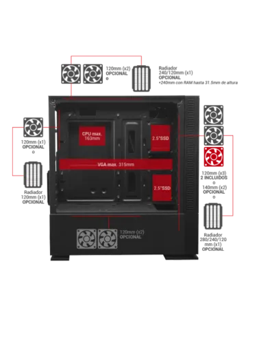 Mars Gaming MCZ Premium USB 3.0 Negra con Ventana