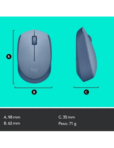 Logitech M171 Ratón Inalámbrico Gris Azulado