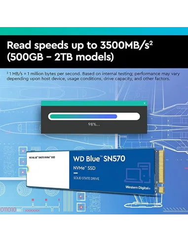 Western Digital Blue SN570 SSD 1TB  M.2 PCIe Gen3 x4 NVMe