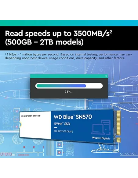Western Digital Blue SN570 SSD 500GB M.2 PCIe Gen3 x4 NVMe