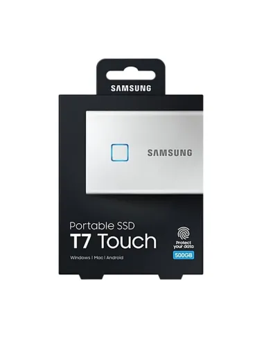 Samsung T7 Touch Disco Duro Externo SSD 500GB USB 3.2 Plata