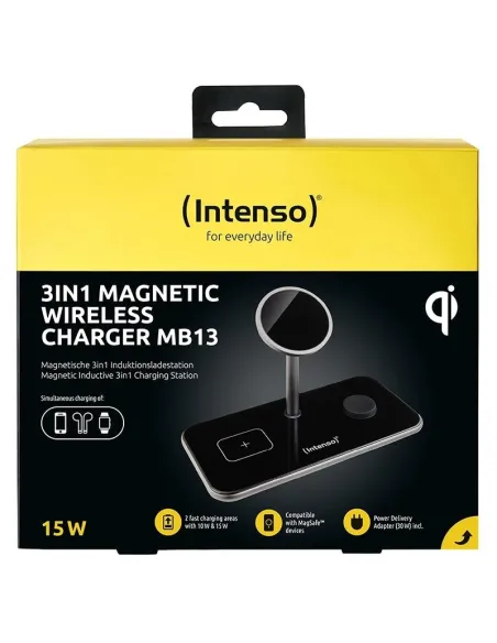 Intenso MB13 Cargador inalámbrico 3 en 1 Negro