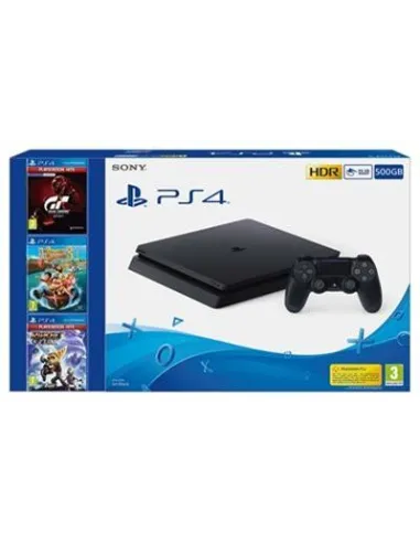 Consola PS4 500 GB + Tadeo Jones 3 + GT Sports Hits + Ratchet & Clank Hits