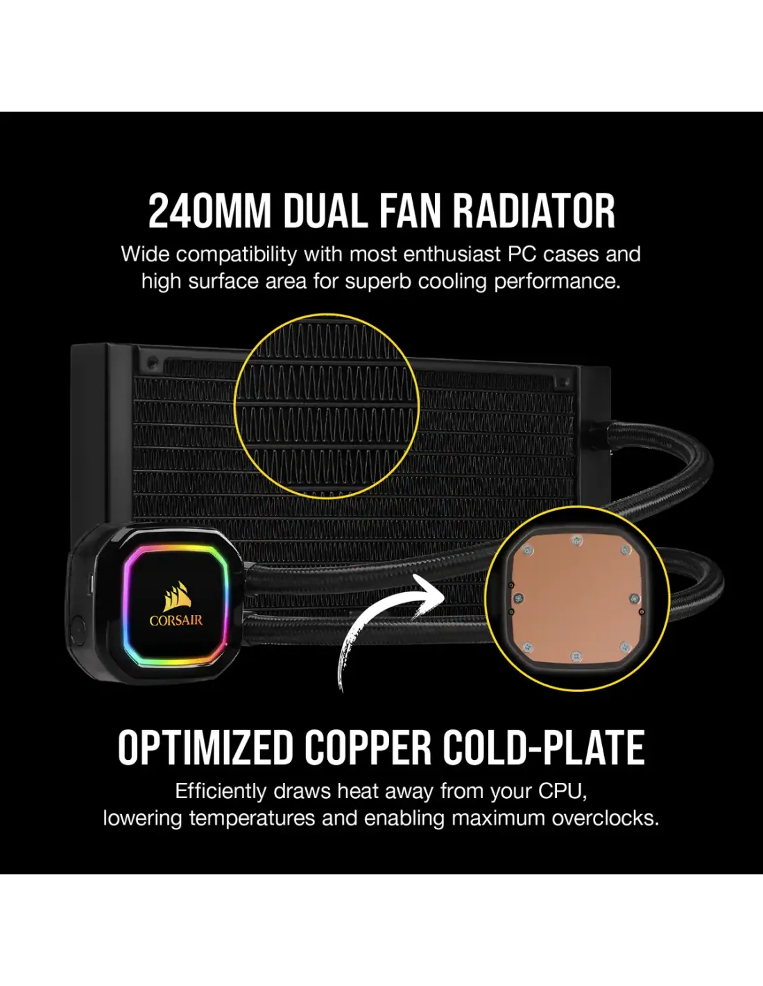 Corsair iCUE H100i RGB PRO XT Kit de Refrigeración Líquida 240mm Negro