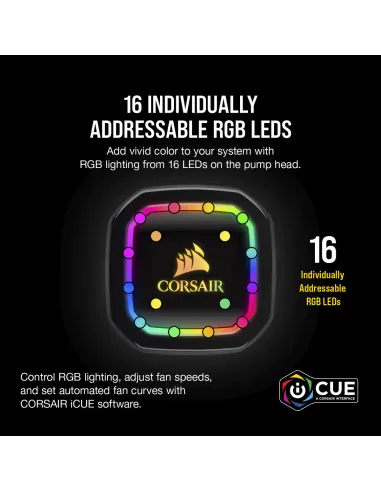 Corsair iCUE H100i RGB PRO XT Kit de Refrigeración Líquida 240mm Negro