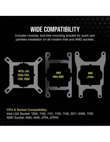 Corsair iCUE H100i ELITE CAPELLIX Kit de Refrigeración Líquida 240mm Negro