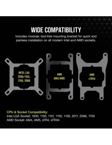 Corsair iCUE H100i ELITE CAPELLIX Kit de Refrigeración Líquida 240mm Blanco