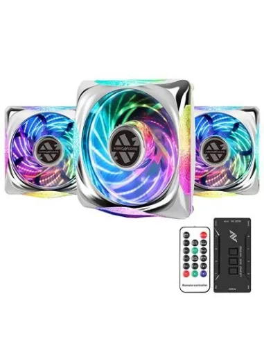 Abkoncore CY120 Spectrum Sync Kit 3 Ventiladores 120mm Blancos + Mando + Hub