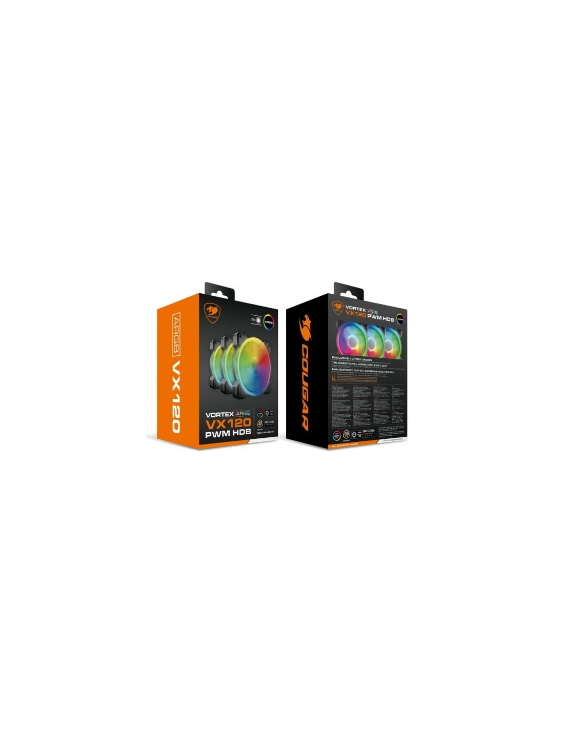 Cougar Vortex VK 120 PWM HDB Pack 3 Ventiladores Suplementarios RGB