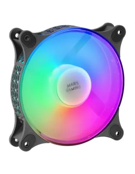 Mars Gaming MFDUO Pack 2 Ventiladores Suplementarios FRGB Rainbow 120mm Negros