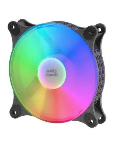 Mars Gaming MFDUO Pack 2 Ventiladores Suplementarios FRGB Rainbow 120mm Negros