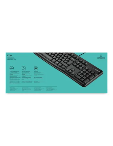 Logitech K120 Teclado USB con Layout Inglés Negro