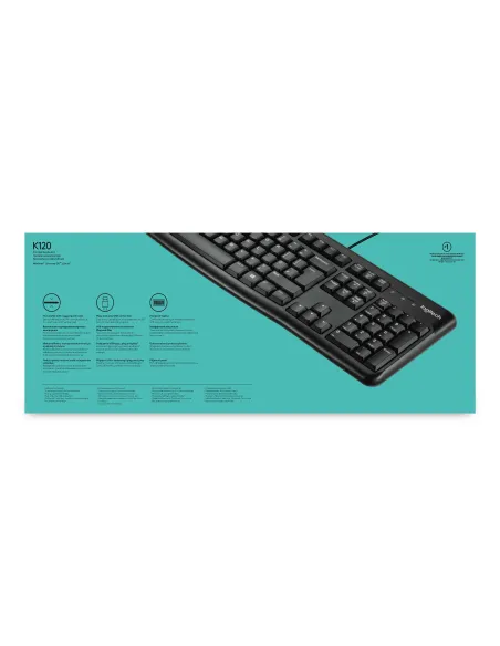 Logitech K120 Teclado USB con Layout Inglés Negro