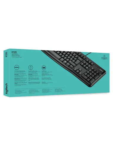 Logitech K120 Teclado USB con Layout Inglés Negro