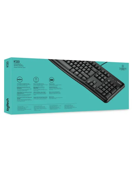 Logitech K120 Teclado USB con Layout Inglés Negro
