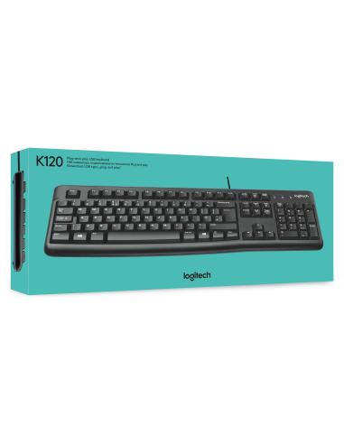 Logitech K120 Teclado USB con Layout Inglés Negro