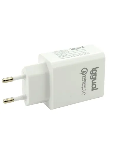 iggual Cargador doble USB QC3.0 + Tipo C PD 20W