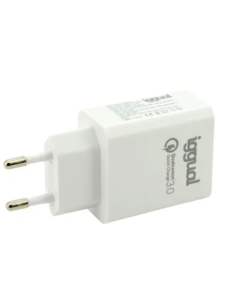iggual Cargador doble USB QC3.0 + Tipo C PD 20W