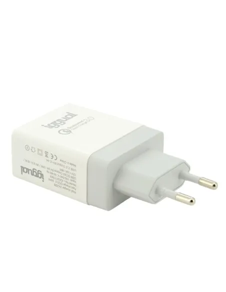 iggual Cargador 2xUSB de Carga Rápida QC3.0 30W