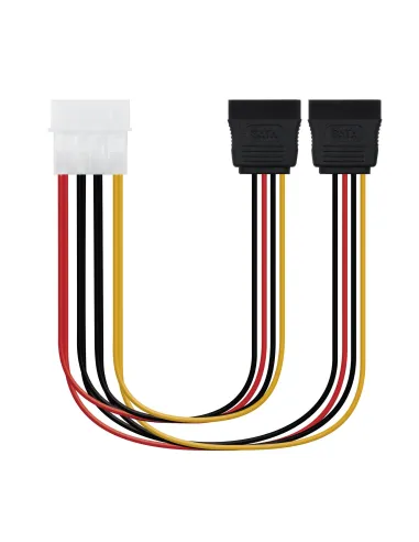 Nanocable Cable de Alimentación Interno Molex a 2xSATA 30cm Negro