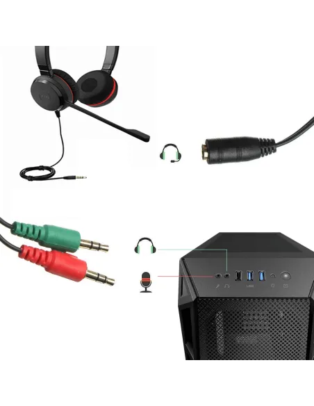Ewent Cable Adaptador Audio Jack 3.5H a 2x Jack 3.5M de 3 Pines 15cm Negro