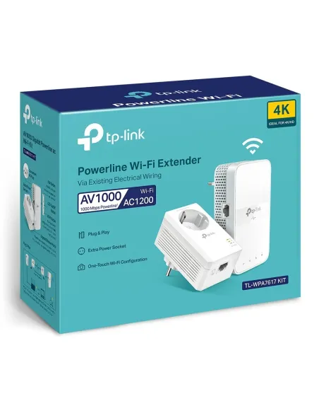 TP-Link TL-WPA7617 KIT PLC Powerline Red Eléctrica AV1000 + WiFi AC1200 Con Puerto Gigabit