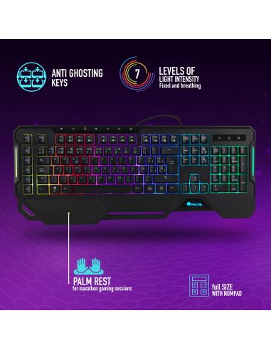 NGS GKX-450 Teclado Gaming de Membrana con Luces RGB