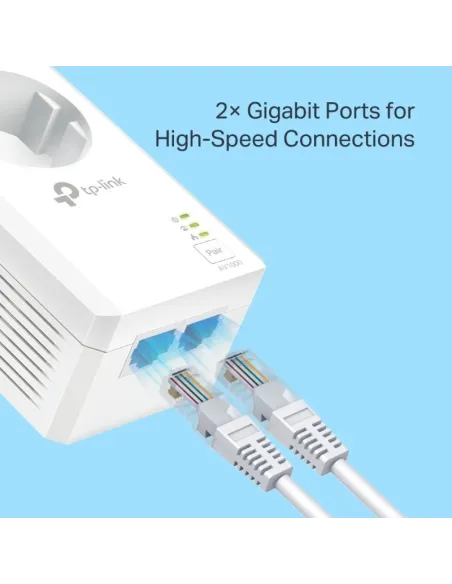 TP-Link TL-PA7027P KIT PLC Powerline Red Eléctrica AV1000 Gigabit con 2 Puertos Gigabit