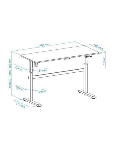 TooQ TQESSD01-BK Mesa de Escritorio Eléctrica Ajustable Negra