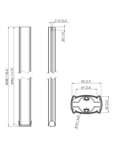 Vogels PUC 2530 Professional Connect-it Tubo 300cms para Pantallas