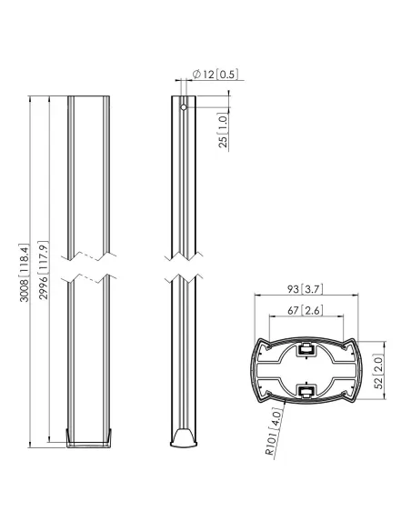 Vogels PUC 2530 Professional Connect-it Tubo 300cms para Pantallas