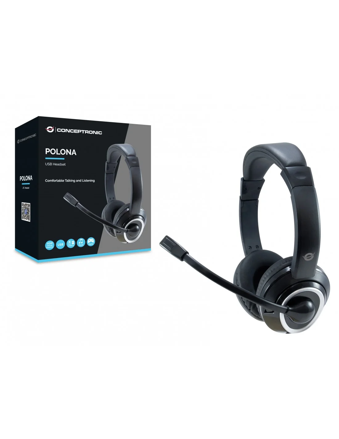 Conceptronic Polona Auriculares USB Negros