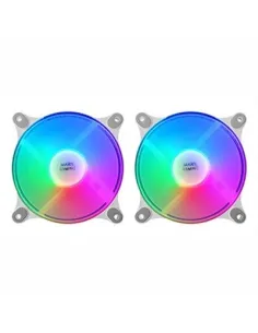 Mars Gaming MFDUO Kit 2 Ventiladores FRGB Rainbow 120mm Blancos