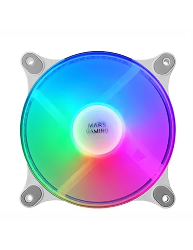 Mars Gaming MFDUO Kit 2 Ventiladores FRGB Rainbow 120mm Blancos