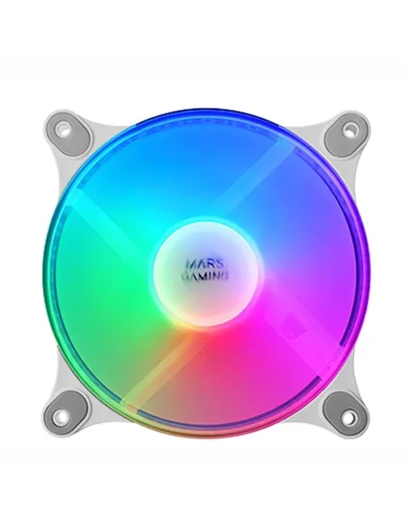 Mars Gaming MFDUO Kit 2 Ventiladores FRGB Rainbow 120mm Blancos