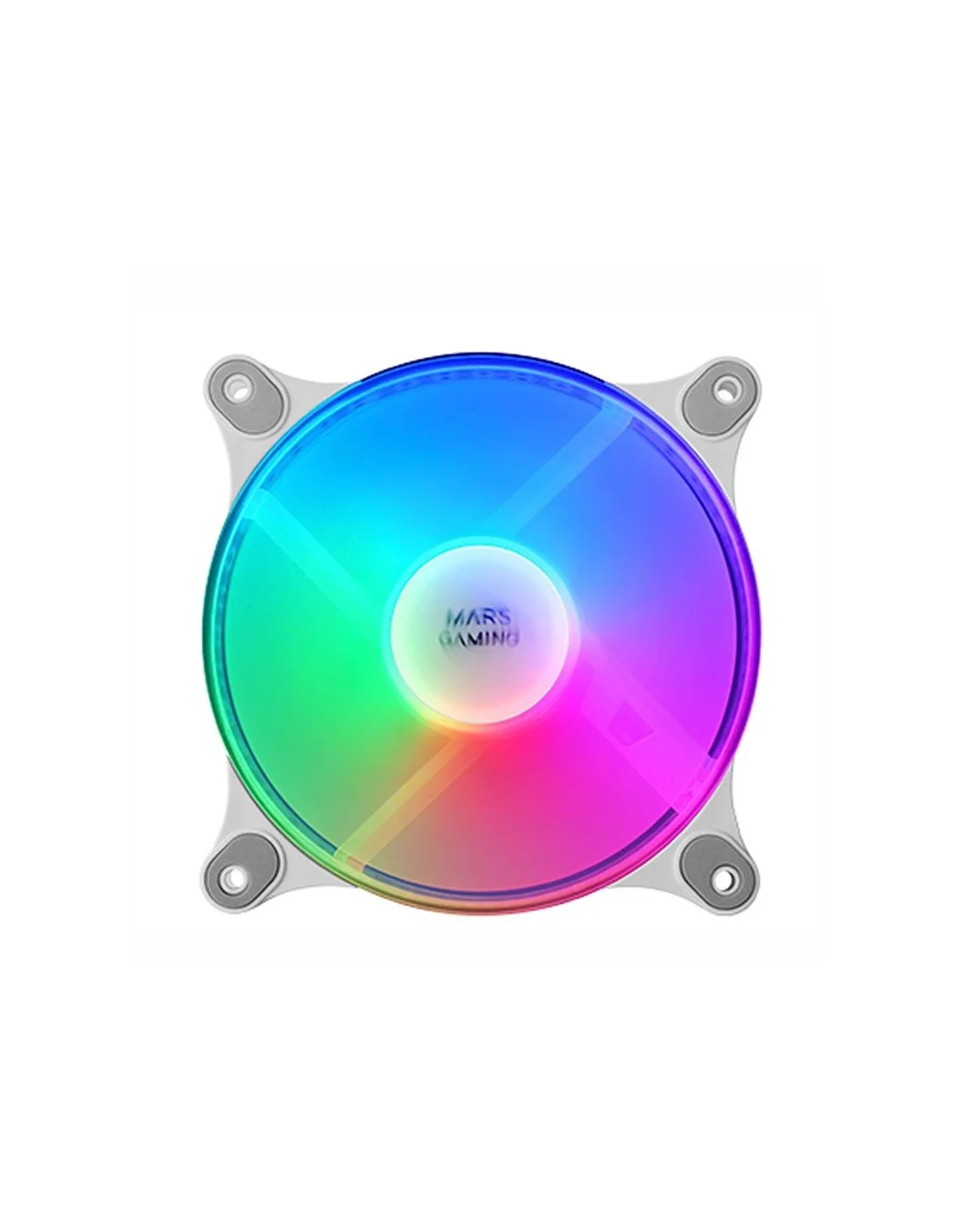 Mars Gaming MFDUO Kit 2 Ventiladores FRGB Rainbow 120mm Blancos