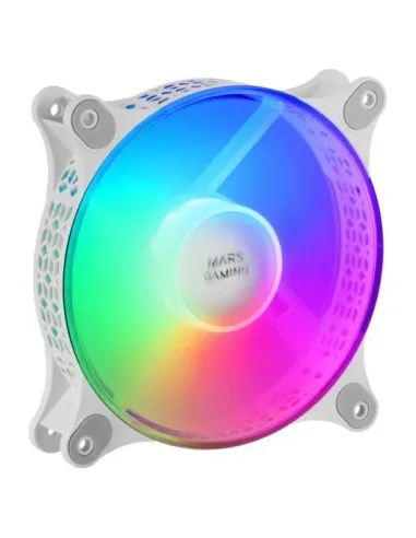 Mars Gaming MFDUO Kit 2 Ventiladores FRGB Rainbow 120mm Blancos