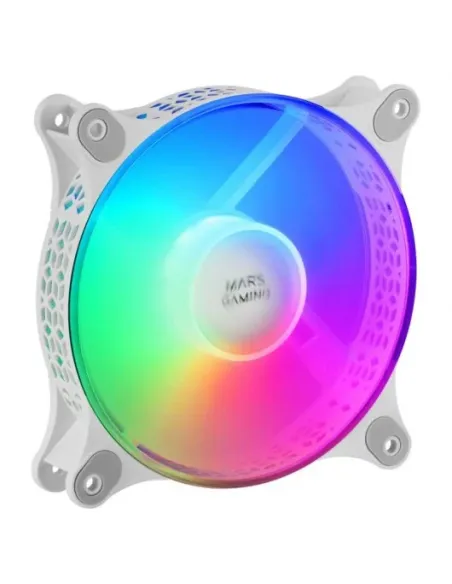 Mars Gaming MFDUO Kit 2 Ventiladores FRGB Rainbow 120mm Blancos