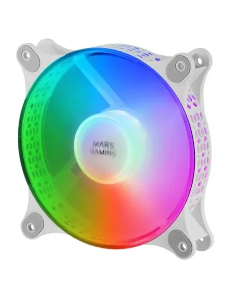 Mars Gaming MFDUO Kit 2 Ventiladores FRGB Rainbow 120mm Blancos